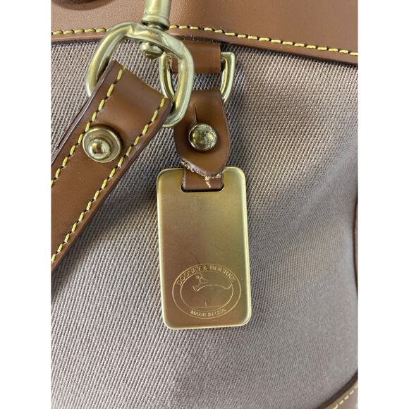 DOONEY & BOURKE VINTAGE LARGE CANVAS, LEATHER CROSSBODY BAG - Picture 6 of 16